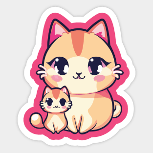 Cute Kawaii Cats Best Mom Ever Sticker